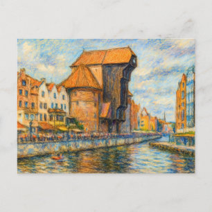 Cartes Pour Fêtes Annuelles Dessin au pastel de la porte de la grue historique