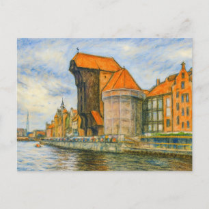 Cartes Pour Fêtes Annuelles Dessin au pastel de la porte de la grue historique