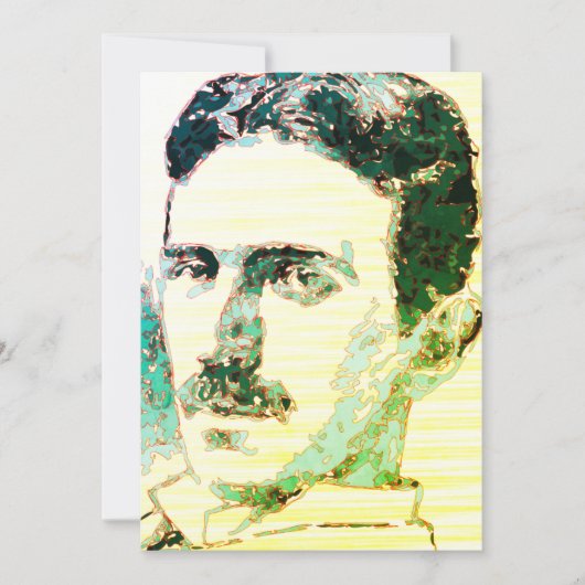 Cartes Pour Fêtes Annuelles Dessin couleur Nikola Tesla (Devant)