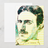 Cartes Pour Fêtes Annuelles Dessin couleur Nikola Tesla (Devant / Derrière)