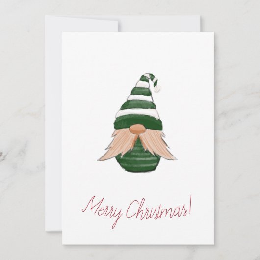 Cartes Pour Fêtes Annuelles Dessin d'aquarelle gnome de Noël (Devant)