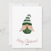 Cartes Pour Fêtes Annuelles Dessin d'aquarelle gnome de Noël (Dos)