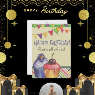 Cartes Pour Fêtes Annuelles Dessin de ballons de gâteau d'anniversaire, saluta