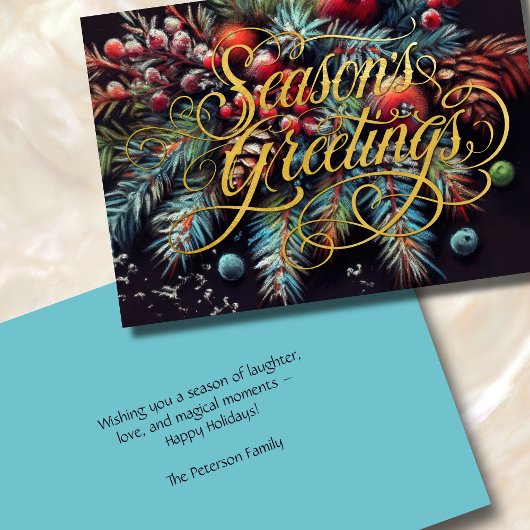 Cartes Pour Fêtes Annuelles Dessin de calcaire Bonnes Fêtes florales de Noël