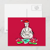 Cartes Pour Fêtes Annuelles Dessin du Bouddha de Noël (Devant / Derrière)