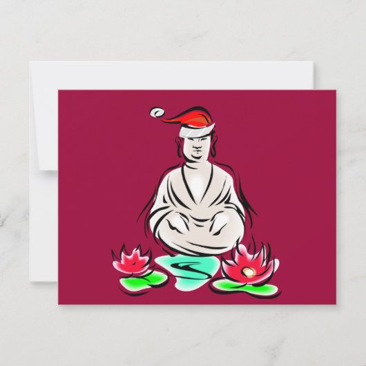 Cartes Pour Fêtes Annuelles Dessin du Bouddha de Noël (Devant)