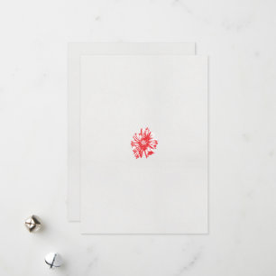 Cartes Pour Fêtes Annuelles dessin d'une fleur rouge sur un arrière - plan bla