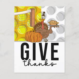 Cartes Pour Fêtes Annuelles Dessin humoristique de Tennis Turkey Thanksgiving