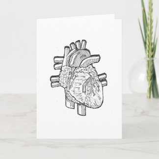 Cartes Pour Fêtes Annuelles Dessin noir et blanc de coeur