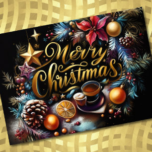 Cartes Pour Fêtes Annuelles Dessin Pastel de Noël Whimsical