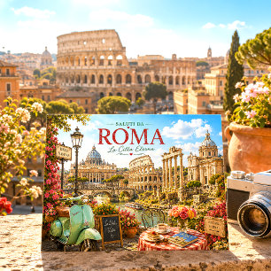 Cartes Pour Fêtes Annuelles Destination Cité Populaire Retro Vintage Rome