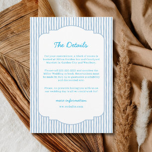 Cartes Pour Fêtes Annuelles Détails élégants classiques de mariage rayés bleus