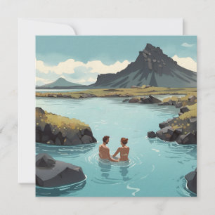 Cartes Pour Fêtes Annuelles Détendez-vous dans la lagune bleue d'Islande
