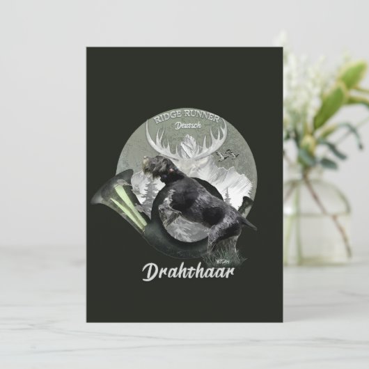 Cartes Pour Fêtes Annuelles Deutsch Drahthaar (Debout devant)