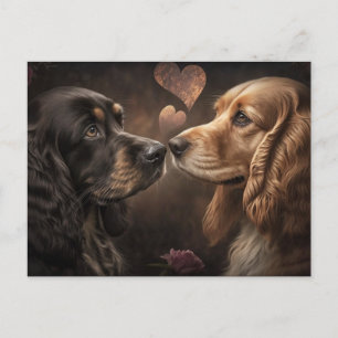 Cartes Pour Fêtes Annuelles Deux Amoureux de les chiens Valentine/Anniversaire