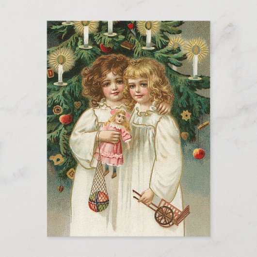 Cartes Pour Fêtes Annuelles Deux belles filles (Devant)