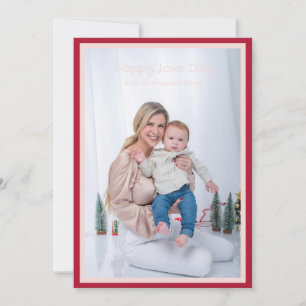 Cartes Pour Fêtes Annuelles deux bordures simple photo moderne valentine's day