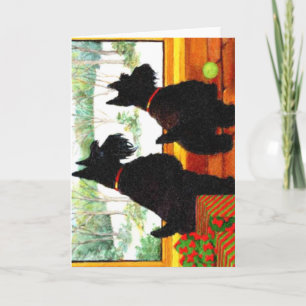 Cartes Pour Fêtes Annuelles Deux chiens de Scotty à Noël