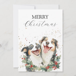 Cartes Pour Fêtes Annuelles Deux chiens joyeux riant ensemble