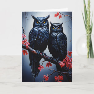 Cartes Pour Fêtes Annuelles Deux Chouettes noires Fête des Mères Goth