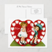 Cartes Pour Fêtes Annuelles Deux coeurs (Devant / Derrière)