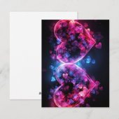 Cartes Pour Fêtes Annuelles Deux cœurs (Devant / Derrière)