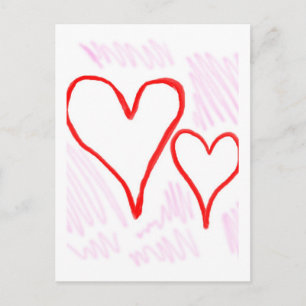 Cartes Pour Fêtes Annuelles Deux coeurs rouges design, amour ou Saint Valentin