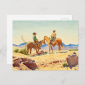 Cartes Pour Fêtes Annuelles Deux cowboys à cheval par Maynard Dixon (Devant / Derrière)