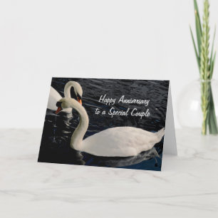 Cartes Pour Fêtes Annuelles Deux cygnes sur le lac - Personnalisable