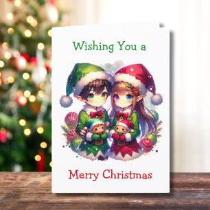 Cartes Pour Fêtes Annuelles Deux elfes   Noël mou