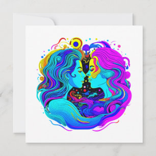 Cartes Pour Fêtes Annuelles Deux femmes