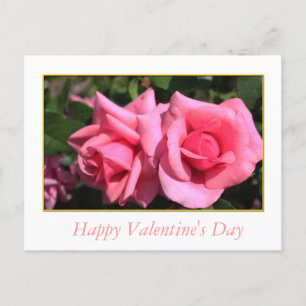 Cartes Pour Fêtes Annuelles deux fleurs de rose rose chaud pour la Saint-Valen