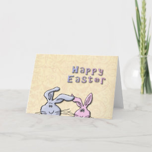 Cartes Pour Fêtes Annuelles Deux lapins Pâques