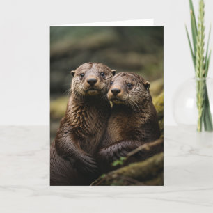 Cartes Pour Fêtes Annuelles Deux loutres sérieuses