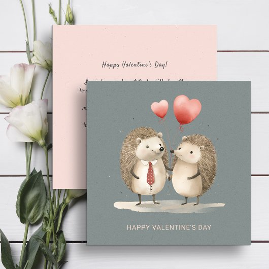 Cartes Pour Fêtes Annuelles Deux mignons hérissons Saint Valentin