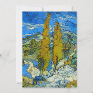 Cartes Pour Fêtes Annuelles Deux peupliers par Après Vincent van Gogh