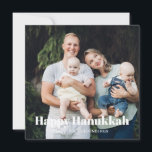 Cartes Pour Fêtes Annuelles Deux photo moderne photo double face texte personn<br><div class="desc">Deux photo moderne texte double face personnalisé Hanoukka Cartes. Image personnalisée avec du texte blanc entièrement personnalisable sur le devant et une deuxième photo personnalisée sur le dos. Crédit photo freepik</div>