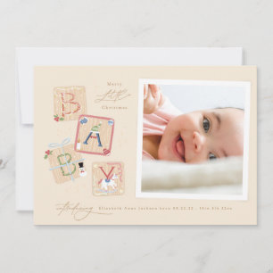 Cartes Pour Fêtes Annuelles Deux photos Mon premier joyeux Noël bébé naissance