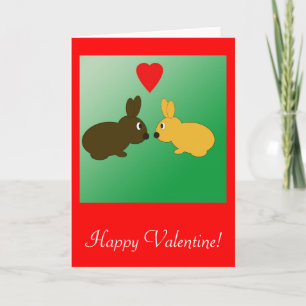 Cartes Pour Fêtes Annuelles Deux Rabbits Valentine