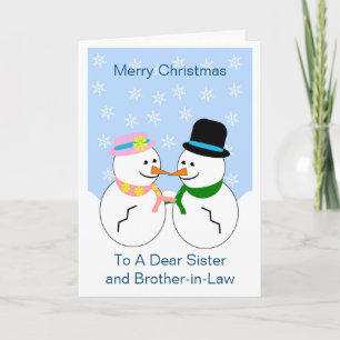 Cartes Pour Fêtes Annuelles Deux Snowmen Soeur Et Belle-Frère Noël