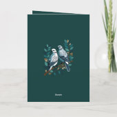 Cartes Pour Fêtes Annuelles Deux tourterelles découpées en forme de crayon 2 (Dos)