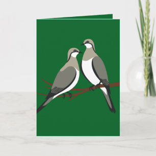Cartes Pour Fêtes Annuelles Deux tourterelles Pochoir découpé Style Rétro 1