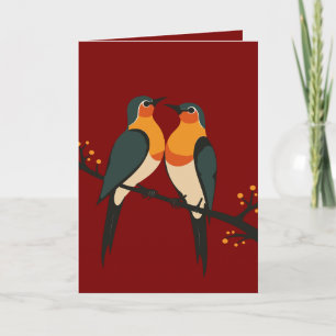 Cartes Pour Fêtes Annuelles Deux tourterelles Pochoir découpé Style Rétro 6