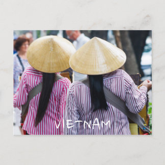 Cartes Pour Fêtes Annuelles Deux vendeuses de casquettes coniques au Vietnam