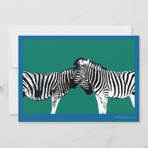 Cartes Pour Fêtes Annuelles Deux zèbres cou à cou