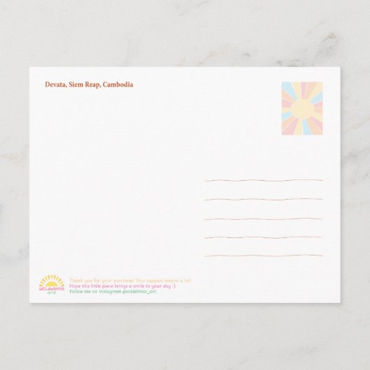 Cartes Pour Fêtes Annuelles Devata Sculpture Angkor Wat Postcard (Dos)