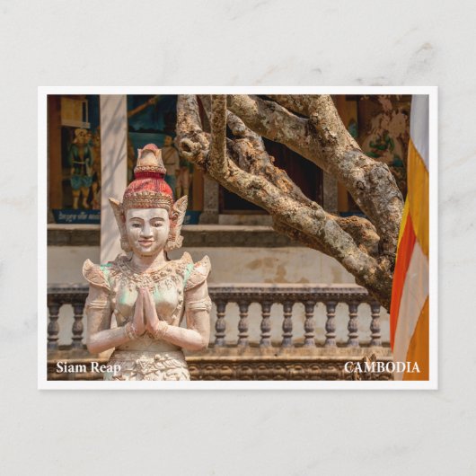 Cartes Pour Fêtes Annuelles Devata statue Siem Reap Cambodia Postcard (Devant)