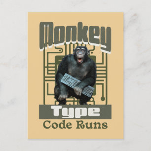 Cartes Pour Fêtes Annuelles Développeur Full-Stack de type singe, code s'exécu