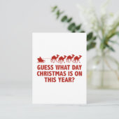 Cartes Pour Fêtes Annuelles Devinez Quel Jour Est Noël Cette Année ? (Debout devant)