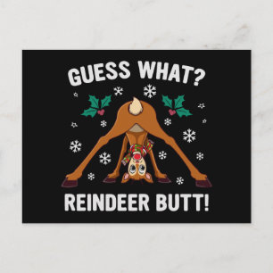Cartes Pour Fêtes Annuelles Devinez Quelle Blague de Noël sur le Cul de Renne